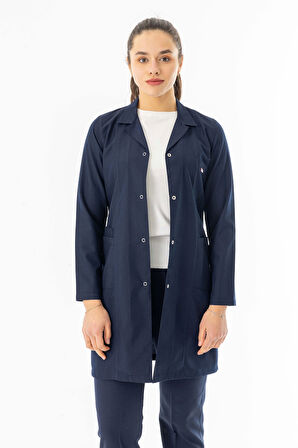 Spor Yaka Uzun Kol Personel Önlüğü Alpaka Kumaş Lacivert (RNK103)