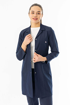 Spor Yaka Uzun Kol Personel Önlüğü Alpaka Kumaş Lacivert (RNK103)