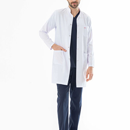 Hakim Yaka Erkek Doktor Önlüğü Alpaka Kumaş Uzun Boy (BEO103)