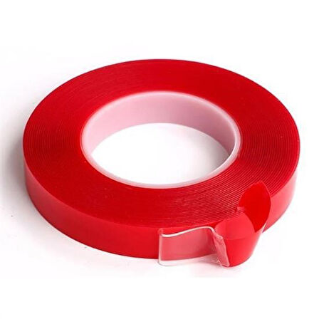 Meleners® 2 Metre Güçlü Yapışkanlı Çift Taraflı Slikon Pratik Şeffaf Bant