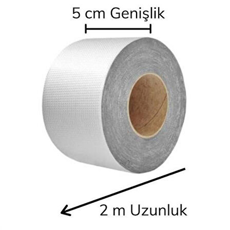 Meleners® 2 Mt Yüksek Sıcaklık Dayanan Su Geçirmez Çatı  Duvar Çatlak Onarıcı Yapışkan Bant Folyo 5 Cm
