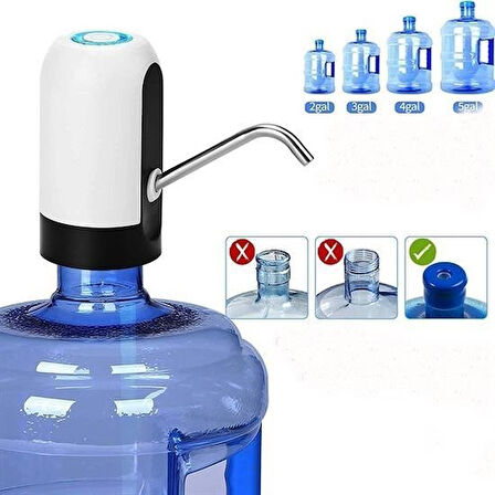 Meleners® Usb ile Şarj Edilebilir Elektrikli  Otomatik Damacana Su Pompası