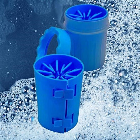 Meleners® Silikon Jel Fırçalı Kedi Köpek Pati Ayak Temizleme Kovası Büyük