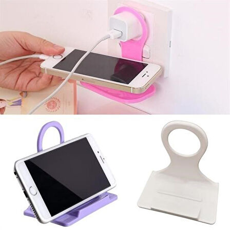 Meleners® Universal Mobil Şarj Priz Askısı ve Telefon Tablet  Tutucu Stand
