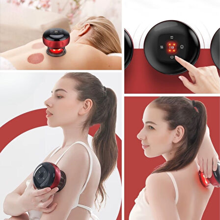 Meleners® 12 Kademeli Sıcaklık Emişli Bardak Çekme Terapisi, Vakumlu Masaj Aleti,Terapi Cihazı Gua Sha-Masaj Cihazı