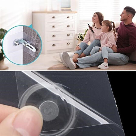 Meleners® Deprem İçin Ultra Dayanıklı Çivisiz Duvarı Delmeden Ayarlanabilir Eşya Sabitleyici Aparat