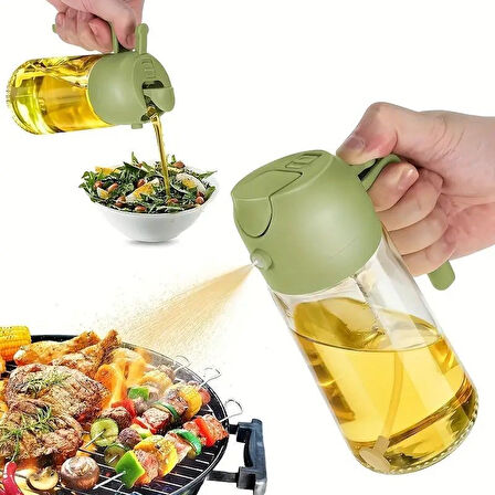 Meleners® 2si 1arada Yağ Dökücü ve Spreyli Yağdanlık Cam Yağ Püskürtücü