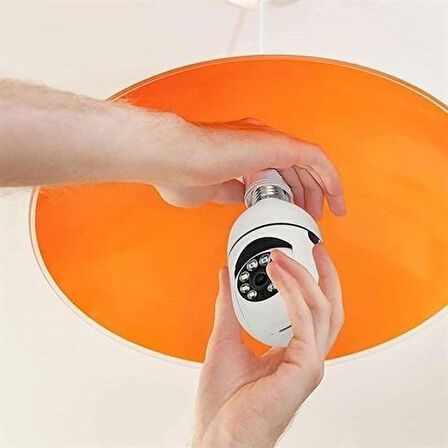 Meleners® WiFi 360 Panoramik Ampul Kamera Gece Görüş Ses Akıllı Hareket Algılayıcı