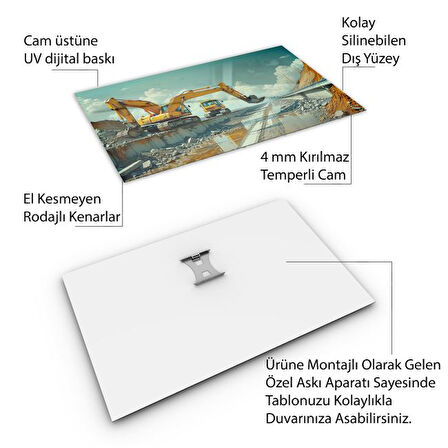 Mesleki Cam Tablo - Müteahhit - Yatay Motif 14-195