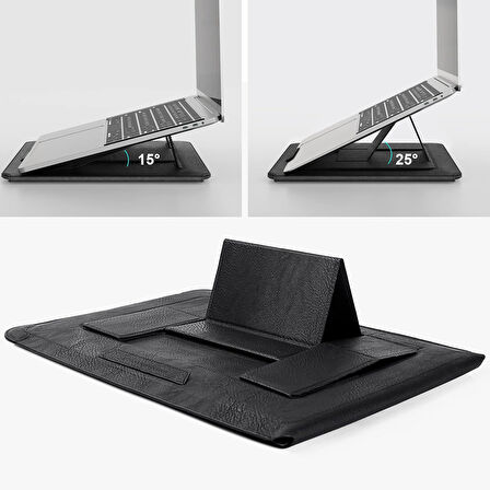 Nillkin 15.6" Dizüstü Bilgisayar Kılıfı [Ayarlanabilir Dizüstü Bilgisayar Standı ve Fare Altlığı] İş Darbeye Dayanıklı PU Laptop Çantası 16" / 15" MacBook Pro 15.6" Dell Lenovo HP Acer Samsung// Vegan deri//