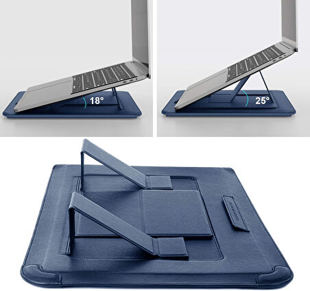 Nillkin 15.6" Dizüstü Bilgisayar Kılıfı [Ayarlanabilir Dizüstü Bilgisayar Standı ve Fare Altlığı] İş Darbeye Dayanıklı PU Laptop Çantası 16" / 15" MacBook Pro 15.6" Dell Lenovo HP Acer Samsung// Vegan deri//