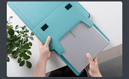Nillkin 15.6" Dizüstü Bilgisayar Kılıfı [Ayarlanabilir Dizüstü Bilgisayar Standı ve Fare Altlığı] İş Darbeye Dayanıklı PU Laptop Çantası 16" / 15" MacBook Pro 15.6" Dell Lenovo HP Acer Samsung// Vegan deri//