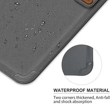 Nillkin 15.6" Dizüstü Bilgisayar Kılıfı [Ayarlanabilir Dizüstü Bilgisayar Standı ve Fare Altlığı] İş Darbeye Dayanıklı PU Laptop Çantası 16" / 15" MacBook Pro 15.6" Dell Lenovo HP Acer Samsung// Vegan deri//