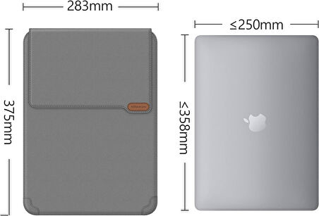 Nillkin 15.6" Dizüstü Bilgisayar Kılıfı [Ayarlanabilir Dizüstü Bilgisayar Standı ve Fare Altlığı] İş Darbeye Dayanıklı PU Laptop Çantası 16" / 15" MacBook Pro 15.6" Dell Lenovo HP Acer Samsung// Vegan deri//