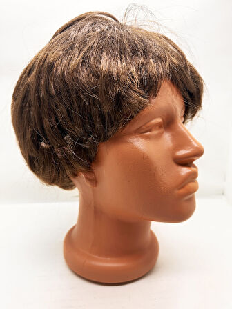 Kahverengi Kısa Kesim İçi Astarlı Erkek Peruğu 