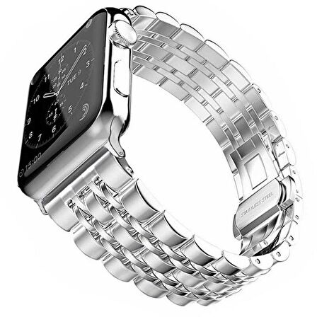 Gpack Apple Watch Uyumlu 6 40 mm Kordon Çift Renk Metal Kordon Çıtçıtlı KRD 14 