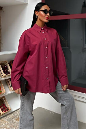 Klasik Oversize Poplin Gömlek 3421