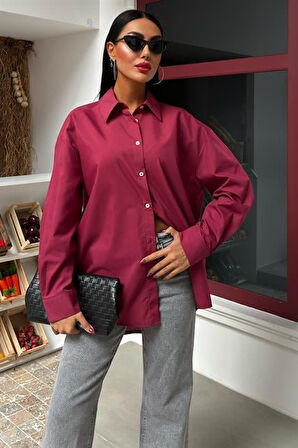 Klasik Oversize Poplin Gömlek 3421