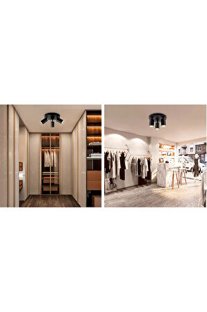 Üçlü Metal Led Avize Plofonyer Led Spot Beyaz Led Ampullü