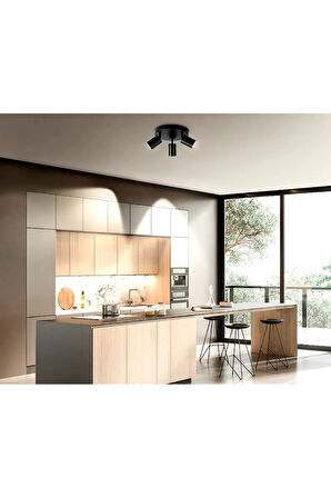 Üçlü Metal Led Avize Plofonyer Led Spot Beyaz Led Ampullü