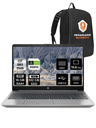 HP 250 G9 i5-1235U 16GB 512GB SSD MX550 15.6'' FHD FDOS 6Q8M7ES & PER4 ÇANTA
