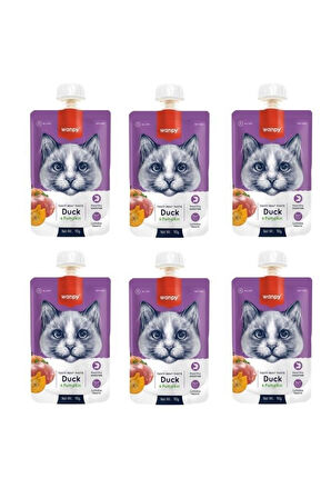 Wanpy Taze Ördekli & Balkabaklı Kedi Et Ezmesi 90 Gr. X 6 Adet
