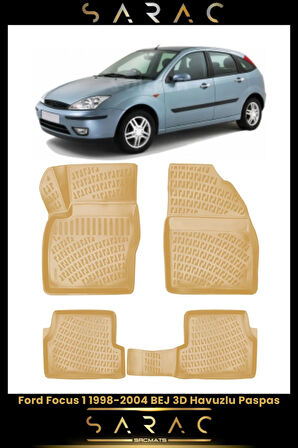 Ford Focus 2002 Model Bej Araca Özel 3d Havuzlu Paspas