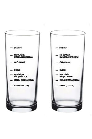 2 li Kişiye Özel Kapak Yolluk İsim Baskılı Rakı ve Meşrubat Bardağı