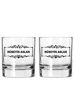 2 li Kişiye Özel İsim Baskılı Viski ve Meşrubat Bardağı