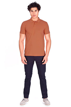 Erkek Polo Yaka Tişört Tarçın %100 Pamuk Slim Fit POLO T-SHİRT NCS JEANS 1055