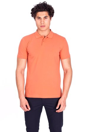 Erkek Polo Yaka Tişört Somon %100 Pamuk Slim Fit POLO T-SHİRT NCS JEANS 1055