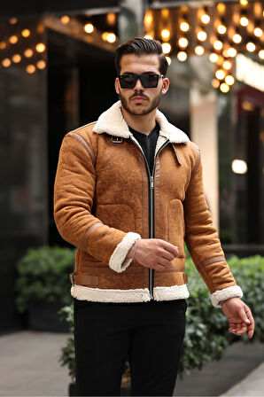 Erkek Napa Deri Içi Full Kürklü Slim Fit Mont & Ceket