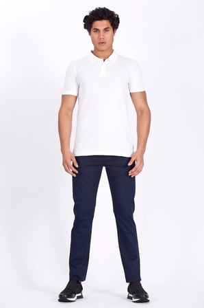 Erkek Polo Yaka Tişört Beyaz %100 Pamuk Slim Fit POLO T-SHİRT NCS JEANS 1055