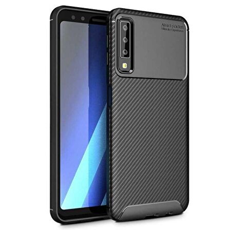 Smcase Samsung Galaxy A7 2018 Ultra Koruma Negro Silikonlu Kılıf