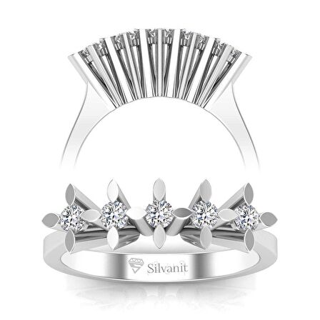 0,20 Karat Pırlanta Beştaş Yüzük