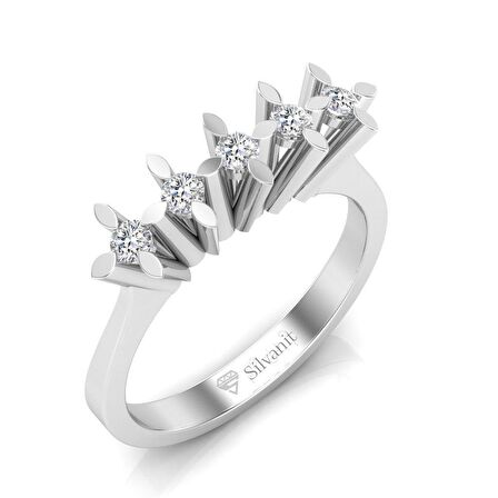 0,20 Karat Pırlanta Beştaş Yüzük