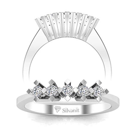 0,15 Karat Pırlanta Beştaş Yüzük