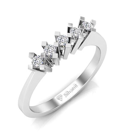 0,15 Karat Pırlanta Beştaş Yüzük