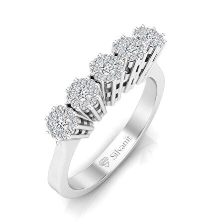 0,26 Karat Pırlantalı Beştaş Yüzük