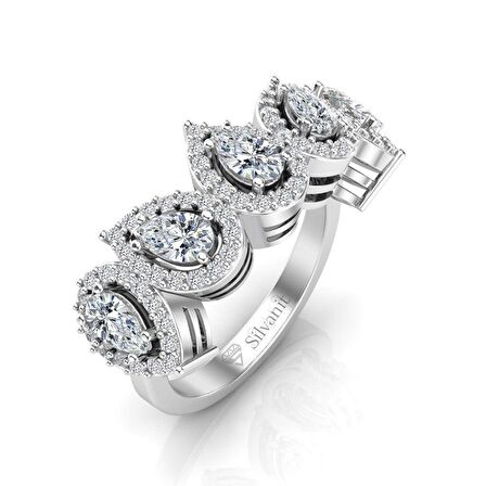 1,20 Karat Pırlanta Damla Beştaş Yüzük