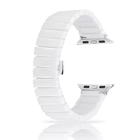Gpack Apple Watch SE 40 mm Kordon Parlak Seramik Kaplama Yatay Görünüm Yandan Çıtçıt ZR