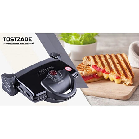 Stilevs Tostzade Granit Tm-060 Izgaralı Tost Makinesi Siyah