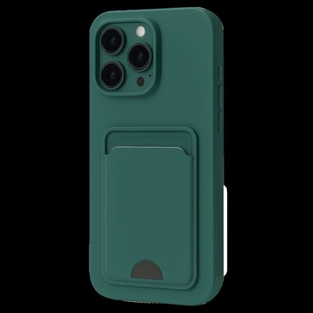 Apple iPhone 16 Pro Kılıf Kelvin Kartvizitli Silikon - Koyu Yeşil