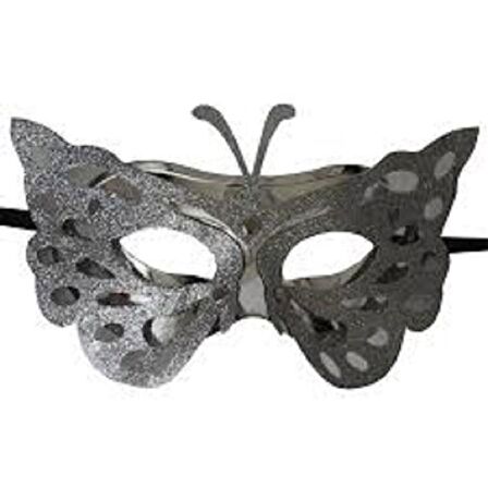 MASKE KELEBEK SİMLİ GÜMÜŞ