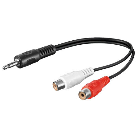 ST-0938 3.5Mm Stereo Erkek 2 RCA Dişi Tos Ses Kablosu