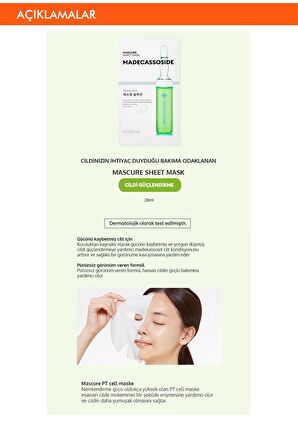 Hassas Ve Kuru Ciltler İçin Madecassoside İçerikli Maske (1ad) Mascure Rescue Solution Sheet Mask