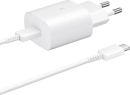 SAMSUNG 25W TYPEC TO TYPEC HIZLI ŞARJ KABLOSU VE ŞARJ ADAPTÖRÜ