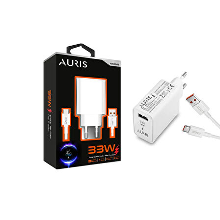 ARS CH33 33W TYPEC TURBO ŞARJ KABLOSU VE ŞARJ ADAPTÖRÜ
