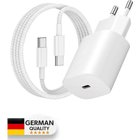 İPHONE 15 15 PRO 15 PRO MAX İPHONE 16 16 PRO 16 PRO MAX 25W TYPEC TO TYPEC HASIR ŞARJ KABLOSU VE ŞARJ ADAPTÖRÜ