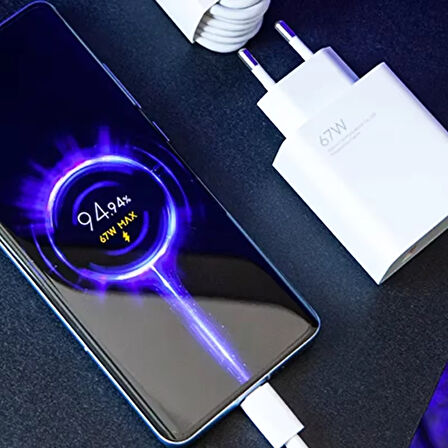 XİAOMİ 67W TYPEC TURBO ŞARJ KABLOSU VE ŞARJ ADAPTÖRÜ